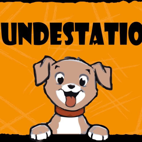 Schild Spruch Hundestation Hund Hunde JW