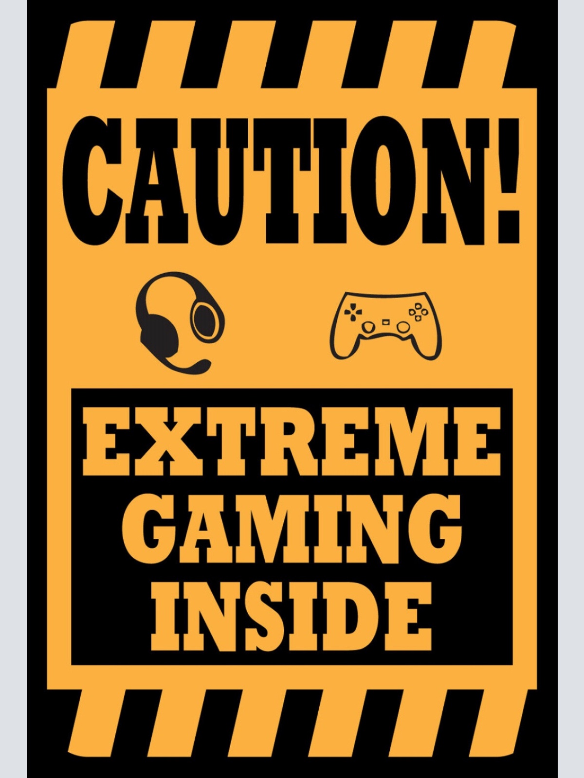 Schild Spruch Caution! Extreme Gaming Inside Achtung Extremcomputerspieler JW