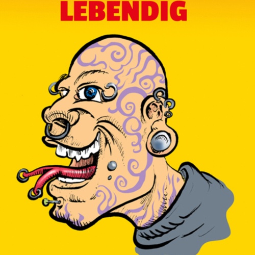 Schild Spruch Lieber lebendig als normal Tattoo Piercing JW