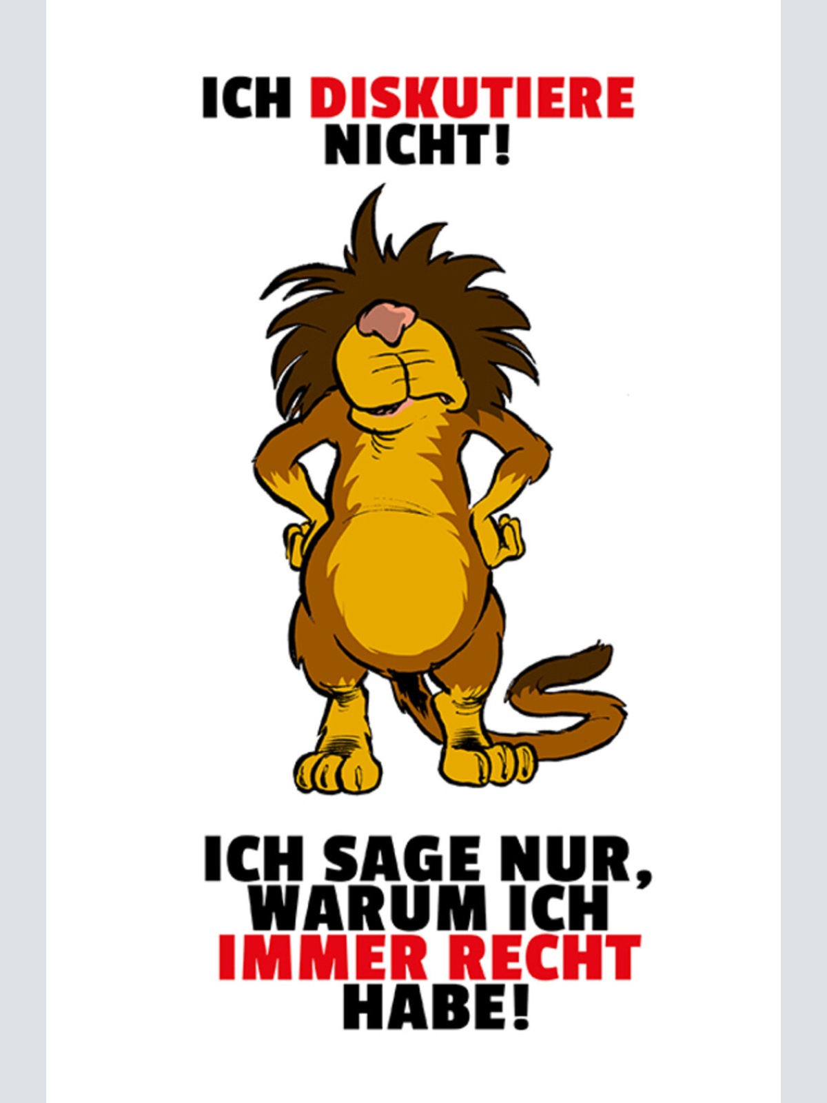 Schild Spruch Ich diskutiere nicht Ich sage nur warum ich immer recht habe JW
