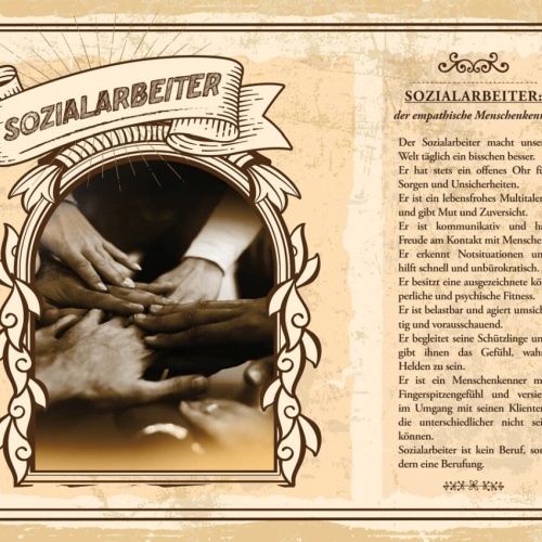 Schild Sozialarbeiter Beruf Sozialpädagoge 12x18 20x30 30x40 Blech/Holz
