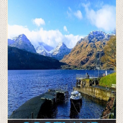 Schild Scotland UK Schottland GB Landschaft Schiff 12x18 20x30 30x40 Blech/Holz