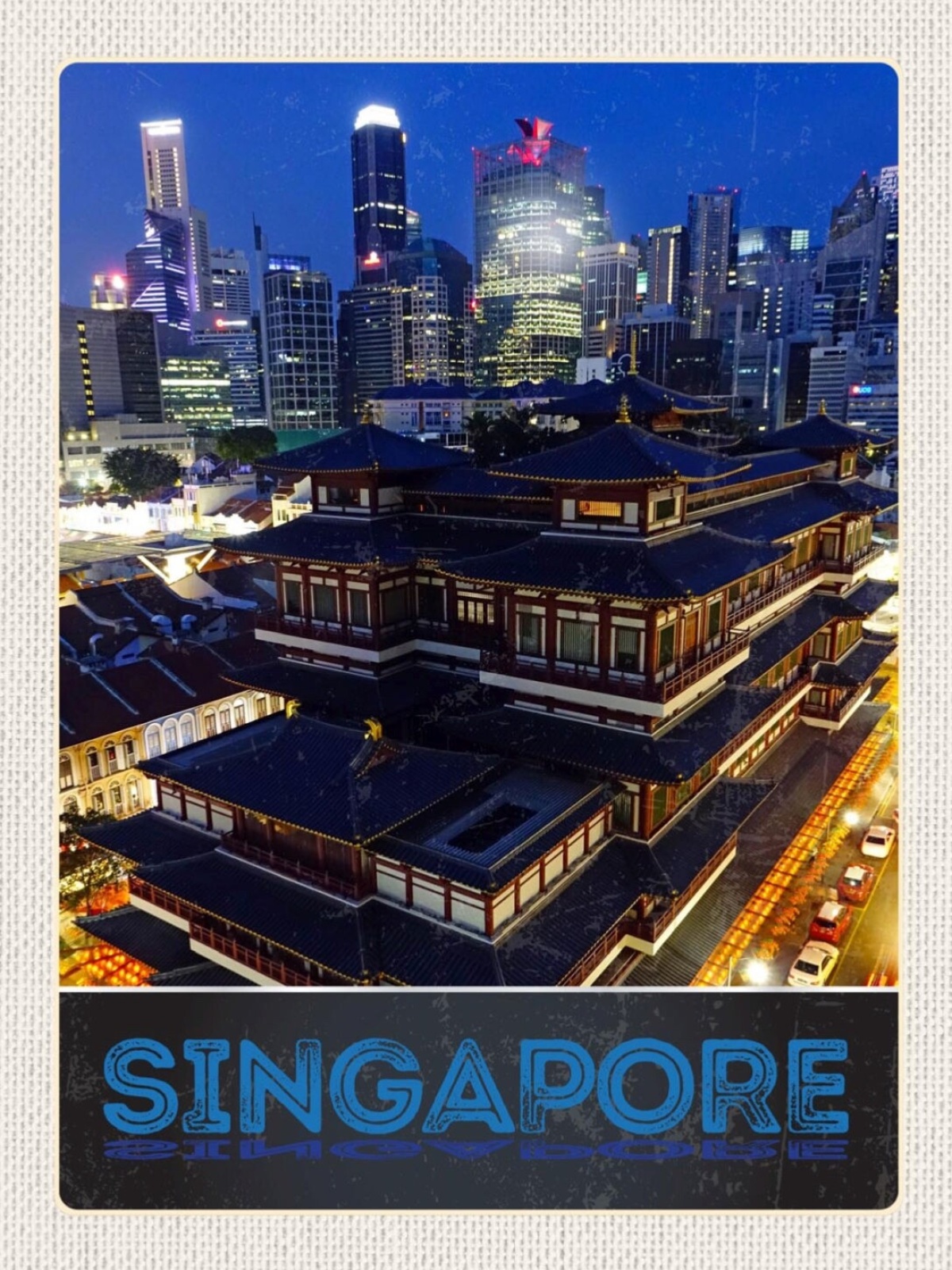 Schild Singapore Buddha Tooth Relic Temple Museum 12x18 20x30 30x40 Blech/Holz