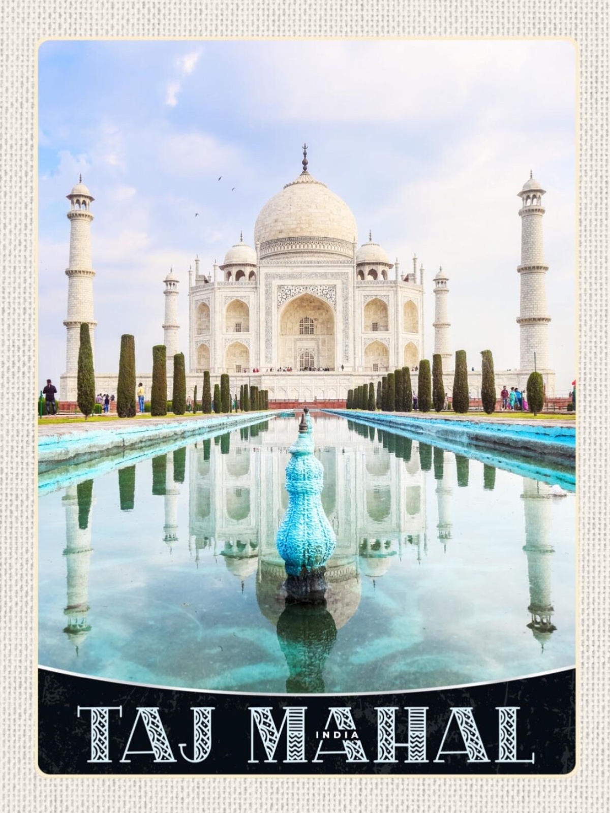 Schild Taj Mahal Mausoleum Sehenswürdigkeit Indien 12x18 20x30 30x40 Blech/Holz