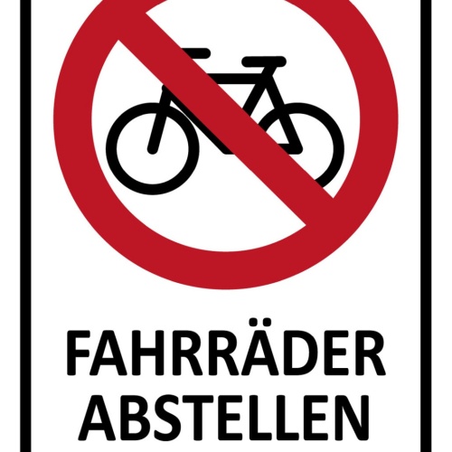 Schild Spruch Fahrräder abstellen verboten JW