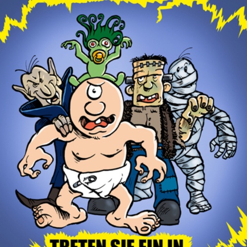 Schild Spruch Gruselkabinett Monster Grässliche Gestalten Treten sie ein in JW