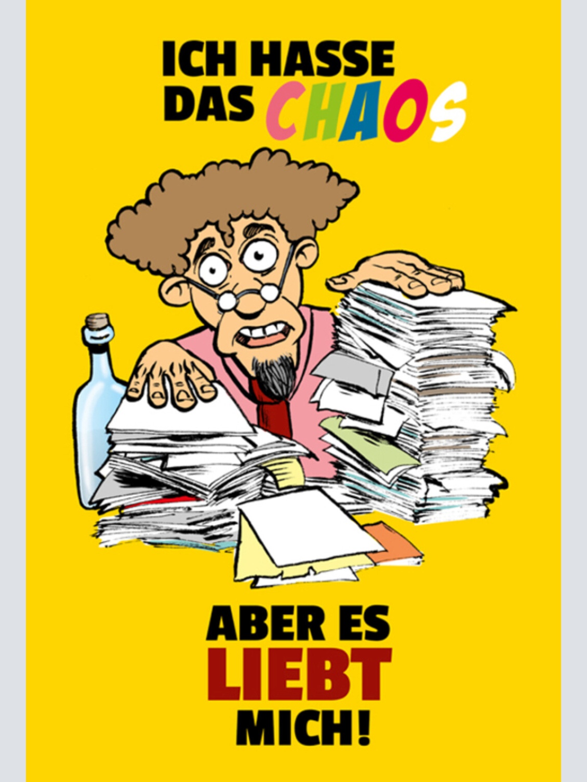 Schild Spruch Ich hasse das Chaos aber es liebt mich Unordnung Verwirrung JW