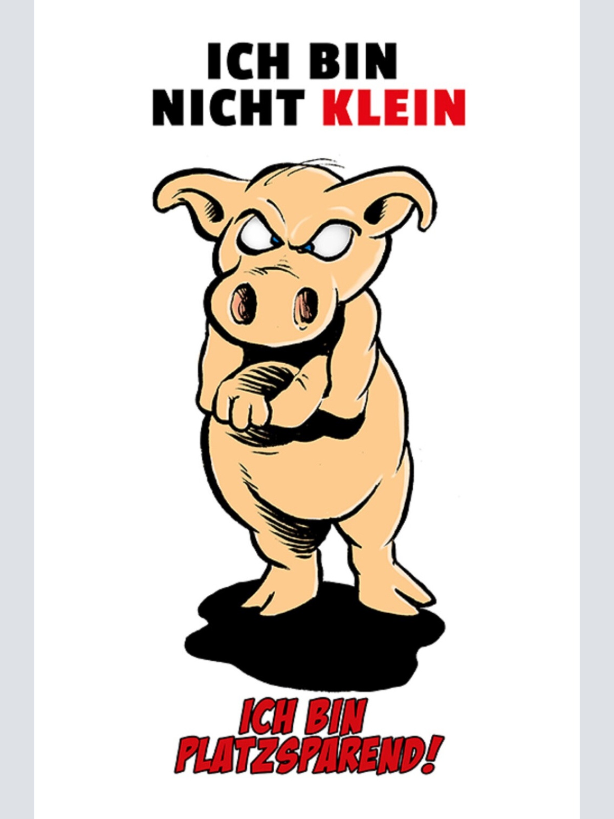 Schild Spruch Ich bin nicht klein Ich bin platzsparend JW