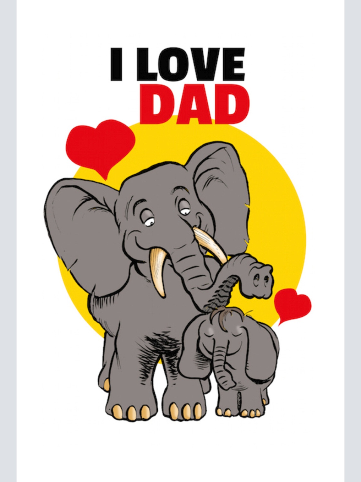 Schild Spruch I love Dad Ich liebe Papa Elefant Vater Sohn Tochter JW