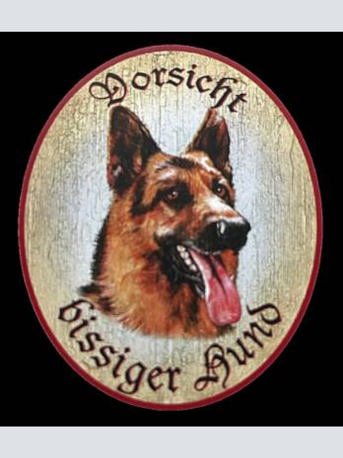 Kuk nostalgie holzschild "vorsicht bissiger hund" deutscher schäferhund