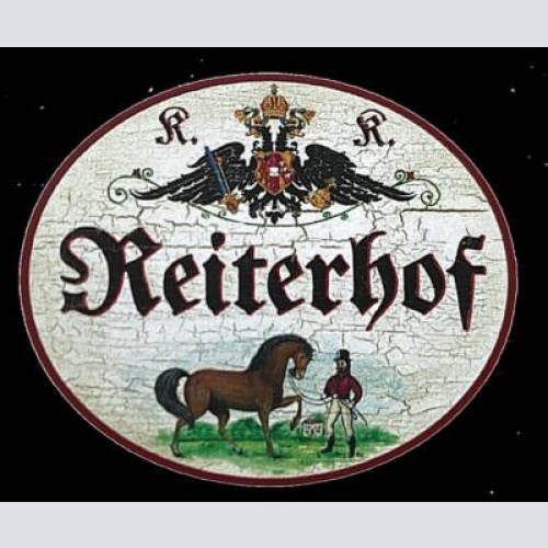Kuk nostalgie holzschild "reiterhof" pferd