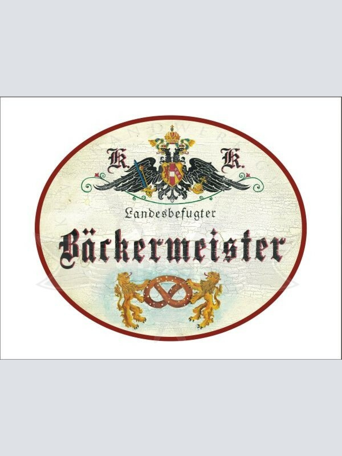 KuK Nostalgie Holzschild - Landesbefugter Bäckermeister  - Brezel TH