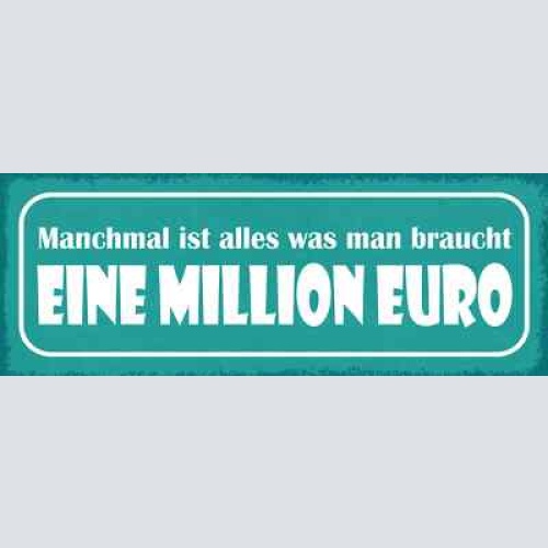 Schild manchmal ist alles was man braucht eine million euro 27x10 blech od.holz