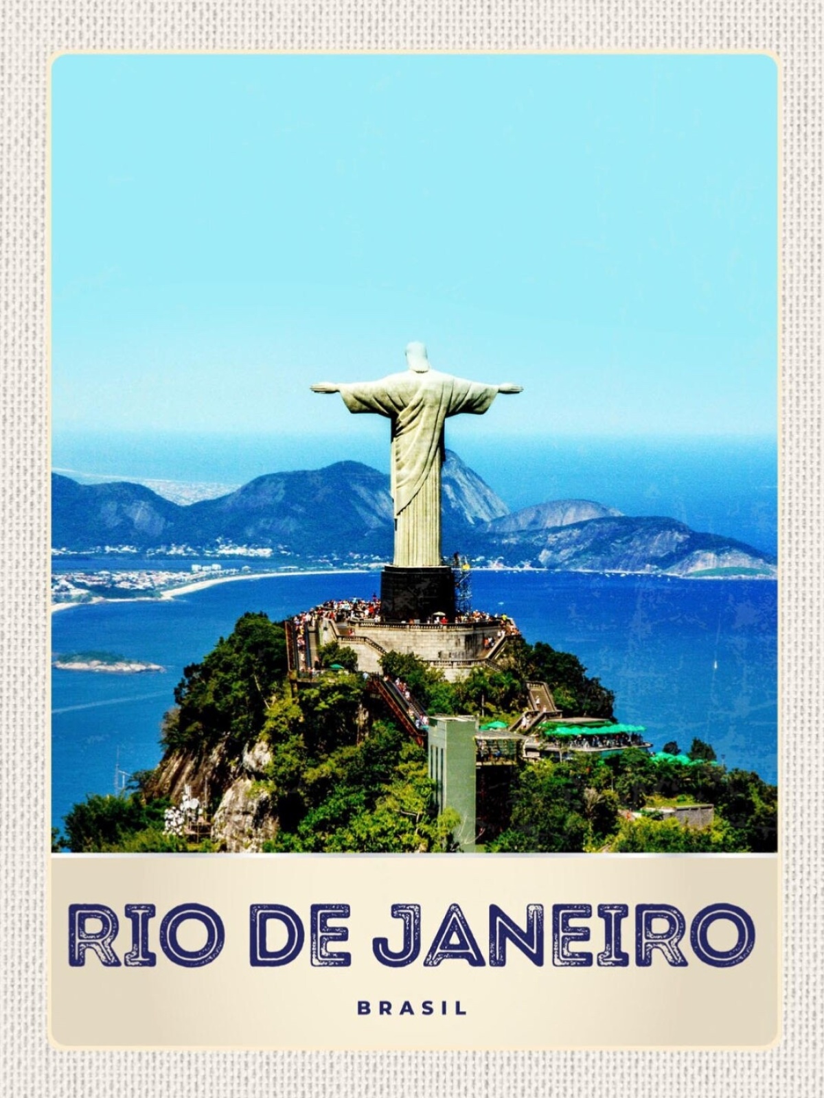 Schild Rio De Janeiro Brazil BRA Christus Statue 12x18 20x30 30x40 Blech/Holz