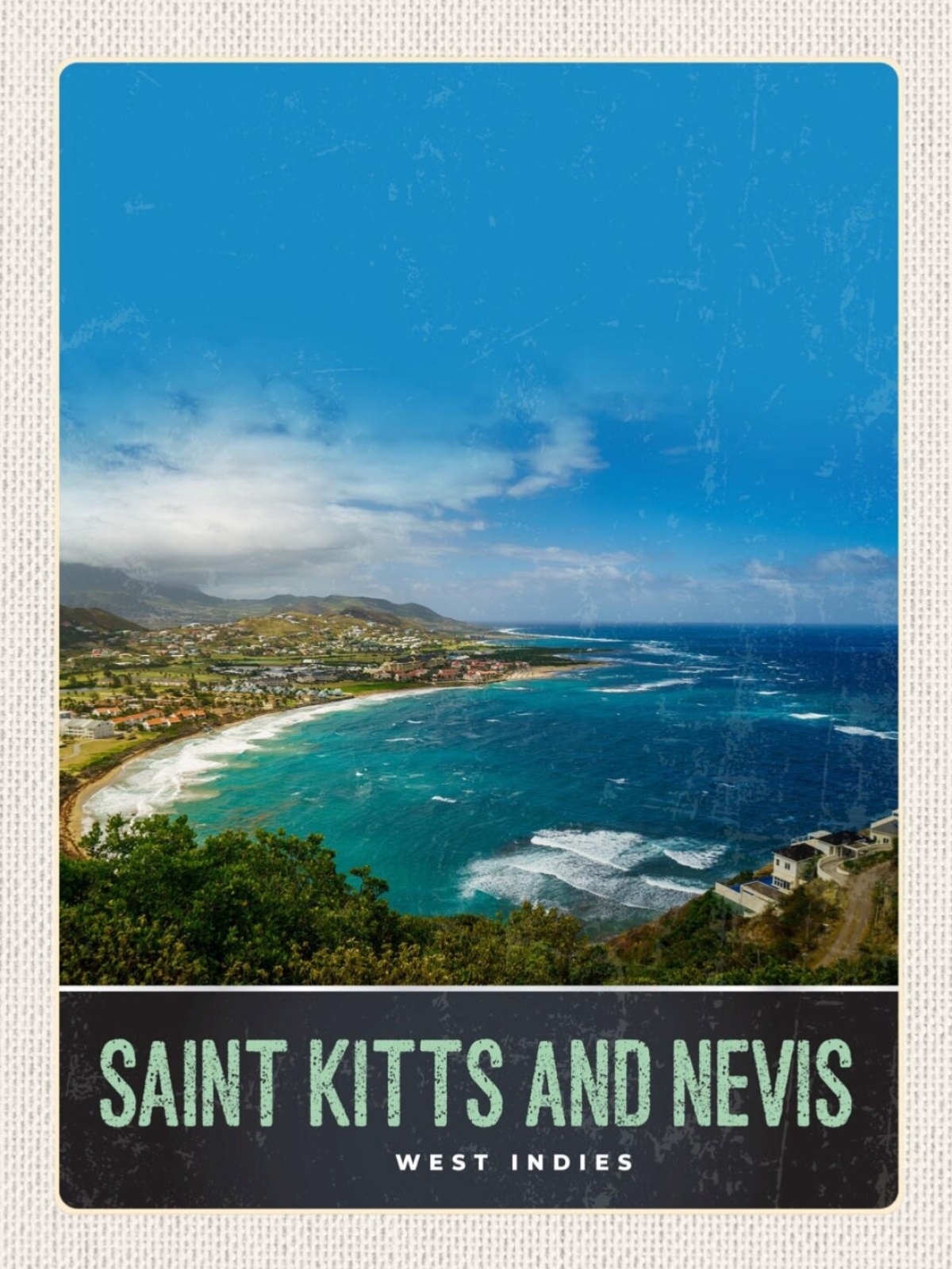 Schild Saint Kitts And Nevis West Indies Insel 12x18 20x30 30x40 Blech/Holz