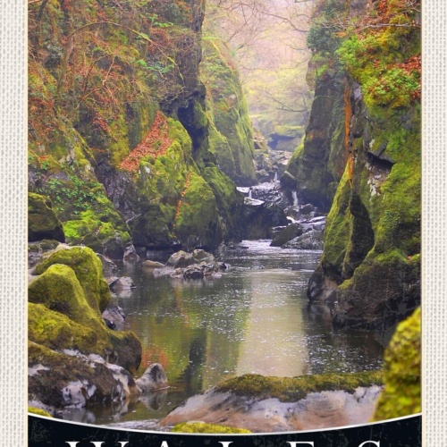 Schild Wales UnitedKingdom GB Fairy Glen Wasserfall 12x18 20x30 30x40 Blech/Holz