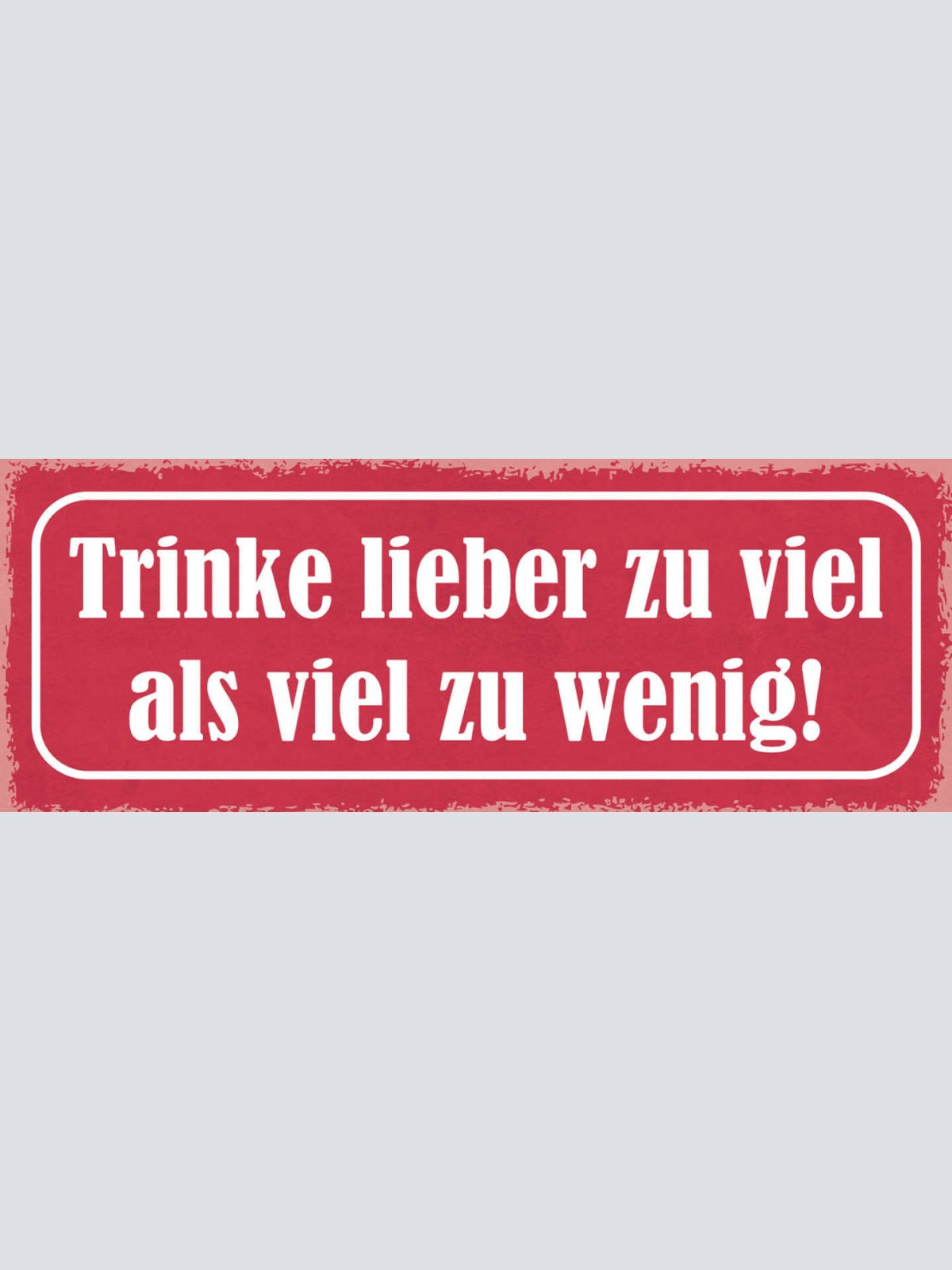 Schild Trinke Lieber Zu Viel Als Viel Zu Wenig Alkohol Bier 27x10 Blech od.Holz