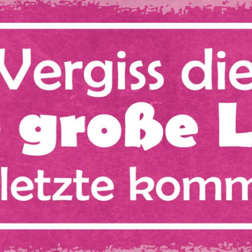 Schild Vergiss Die Erste Grosse Liebe Auf Die Letzte Kommt Es An 27x10