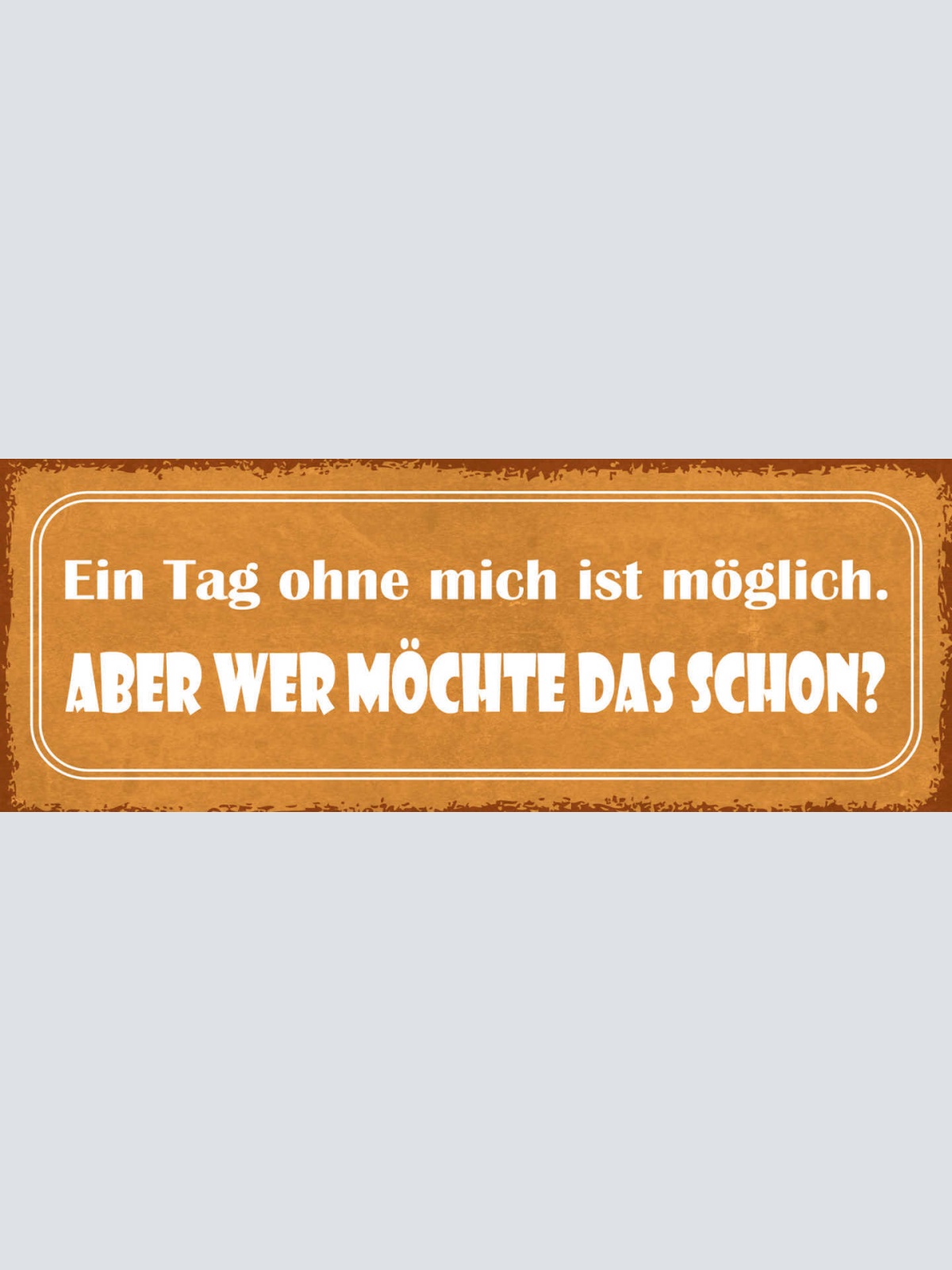 Schild Ein Tag Ohne Mich Ist Möglich Aber Wer Möchte Das Schon 27x10