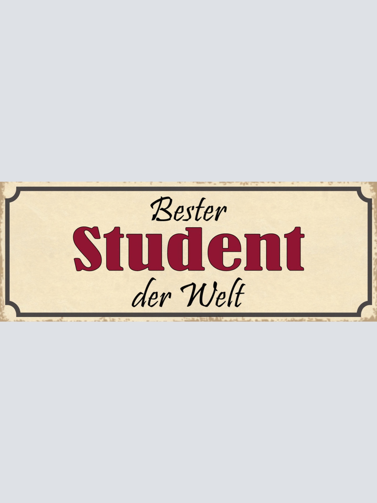 Schild Bester Student Der Welt Universität Studieren 27x10 Blech od.Holz