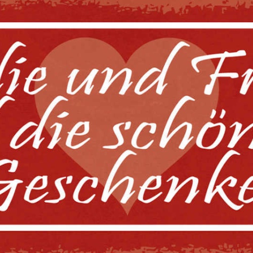 Schild Familie & Freunde Sind Die Schönsten Geschenke 27x10 Blech od.Holz