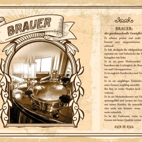 Schild Brauer Beruf Bier Brauen Brauerei Alkohol 12x18 20x30 30x40 Blech/Holz