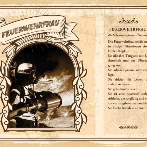 Schild Feuerwehrfrau Beruf Feuerwehr Brand Feuer 12x18 20x30 30x40 Blech/Holz