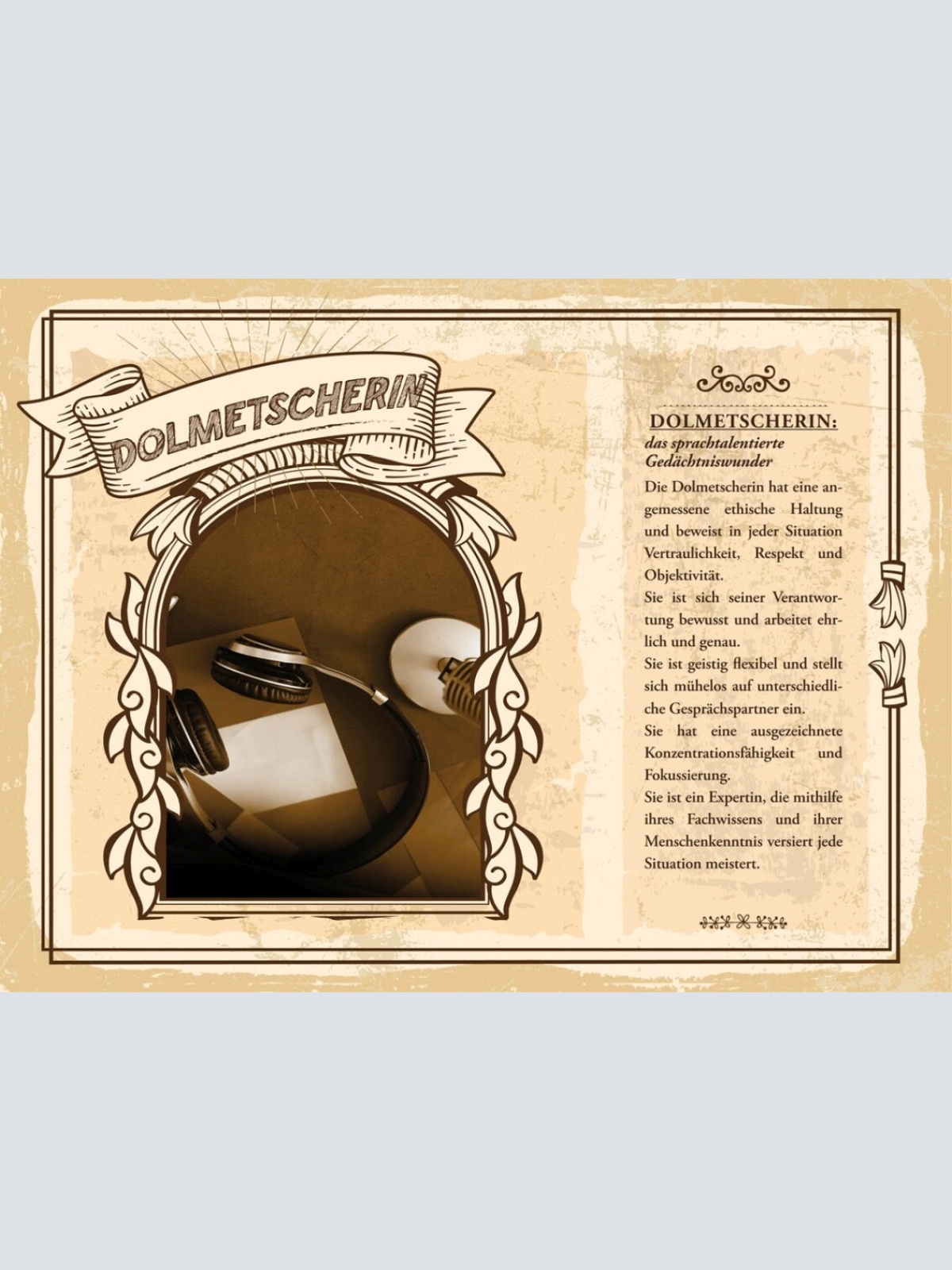 Schild Dolmetscherin Beruf Übersetzerin Übersetzung 12x18 20x30 30x40 Blech/Holz