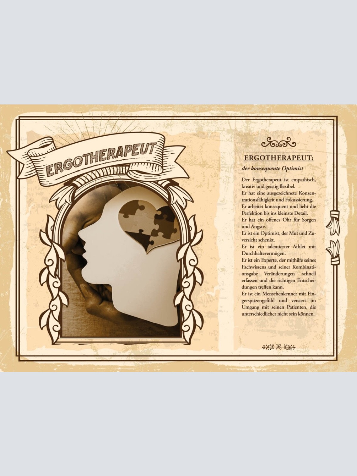 Schild Ergotherapeut Beruf Ergotherapie Training 12x18 20x30 30x40 Blech/Holz