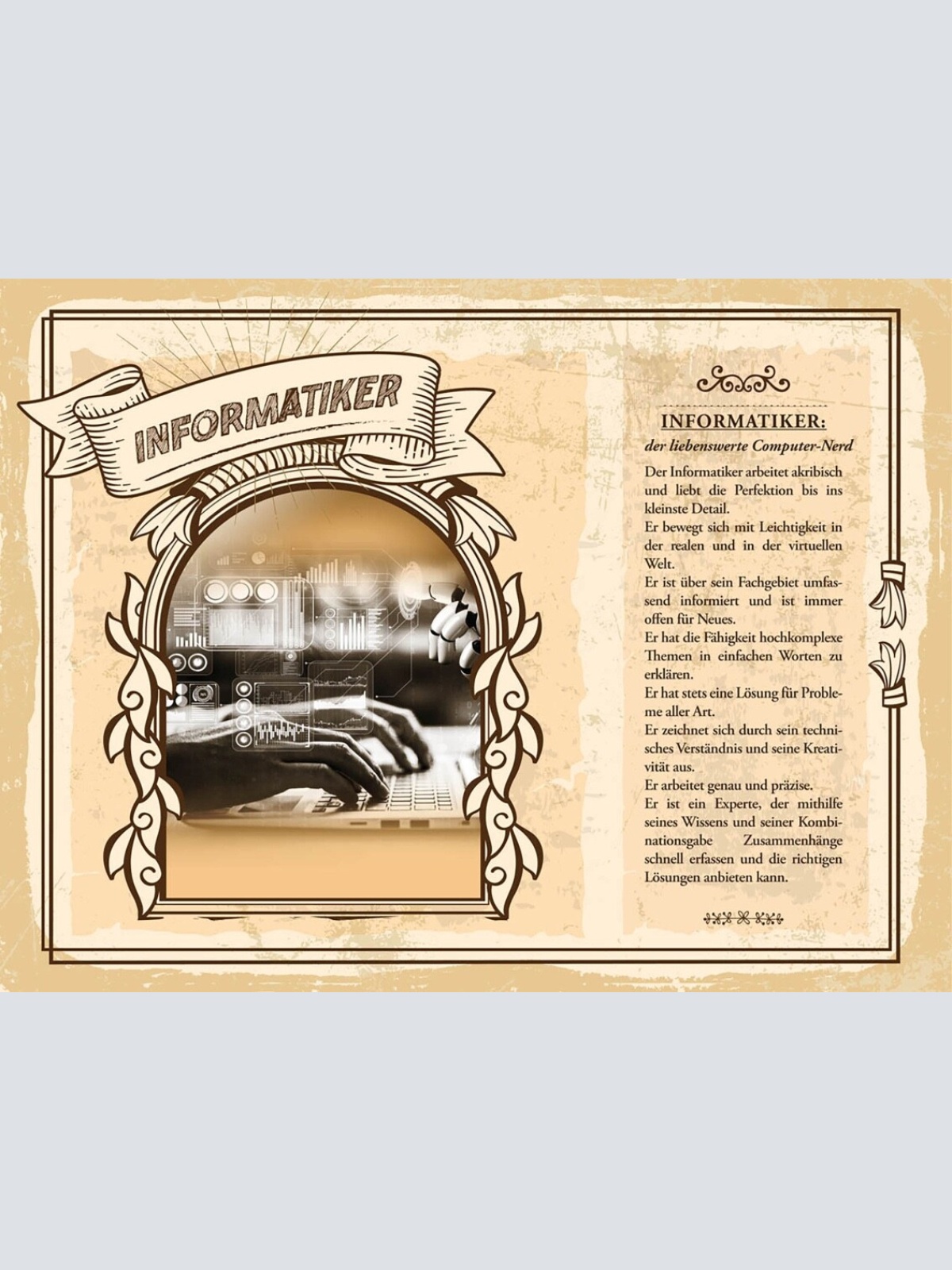 Schild Informatiker Beruf EDV IT Computer Software 12x18 20x30 30x40 Blech/Holz