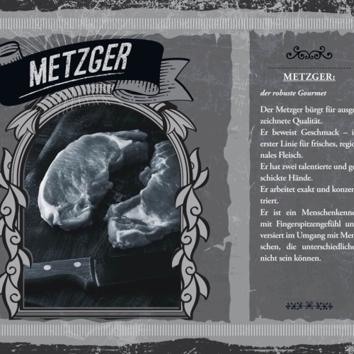 Schild Metzger Beruf Metzgerei Fleischhauer 12x18 20x30 30x40 Blech/Holz