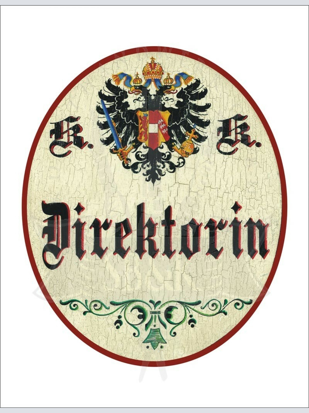 KuK Nostalgie Holzschild - Direktorin - Ornament TH