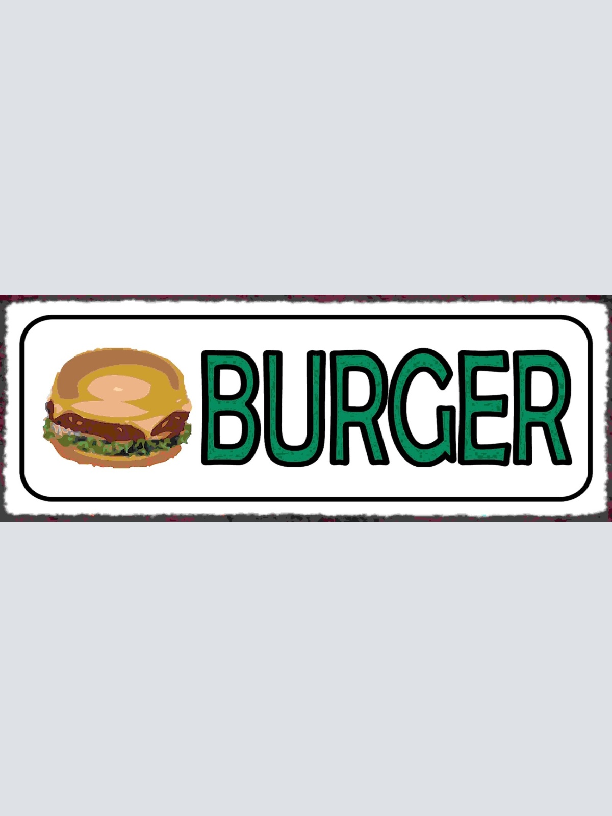 Schild Burger Hamburger Fast Food Restaurant Imbiss Essen 27x10 Blech od.Holz