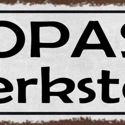Schild Opas Werkstatt Großvater Handwerb Basteln Hobby 27x10 Blech od.Holz