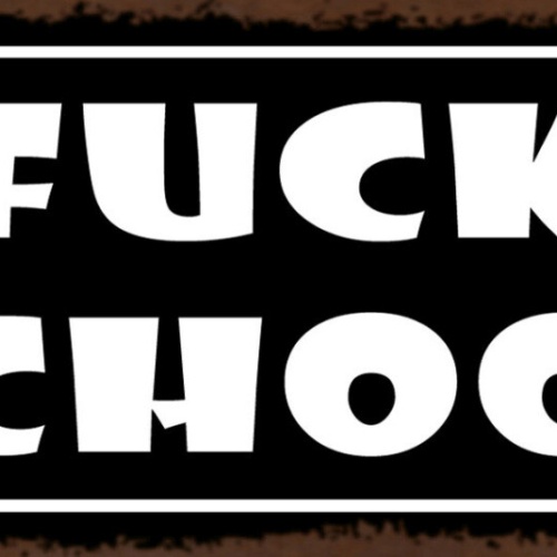 Schild Fuck School Schule Lernen Schüler Lehrer Klasse 27x10 Blech od.Holz