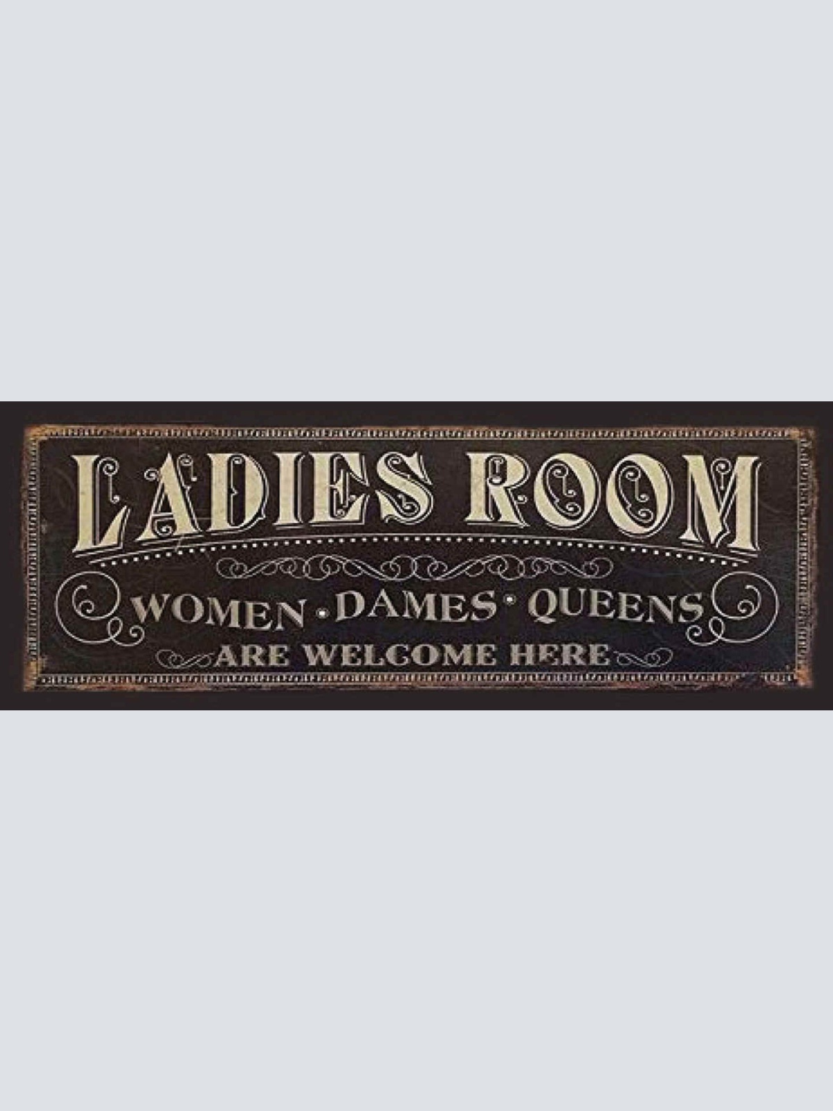 Schild Ladies Room Women Dames Queens Welcome Frauen Raum 27x10 Blech od.Holz