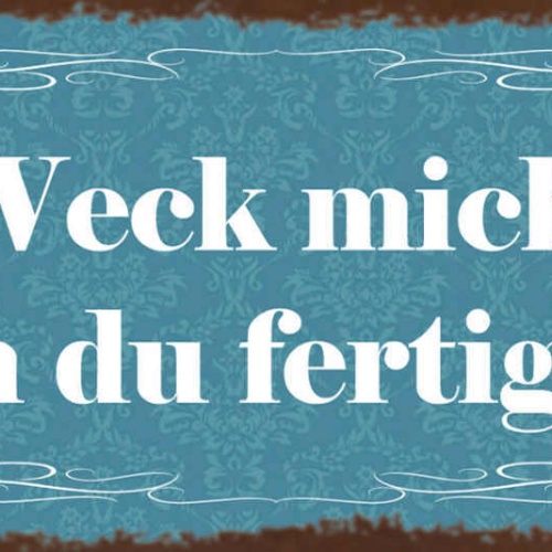 Schild Weck Mich Wenn Du Fertig Bist Aufwecken Schlafen 27x10 Blech od.Holz