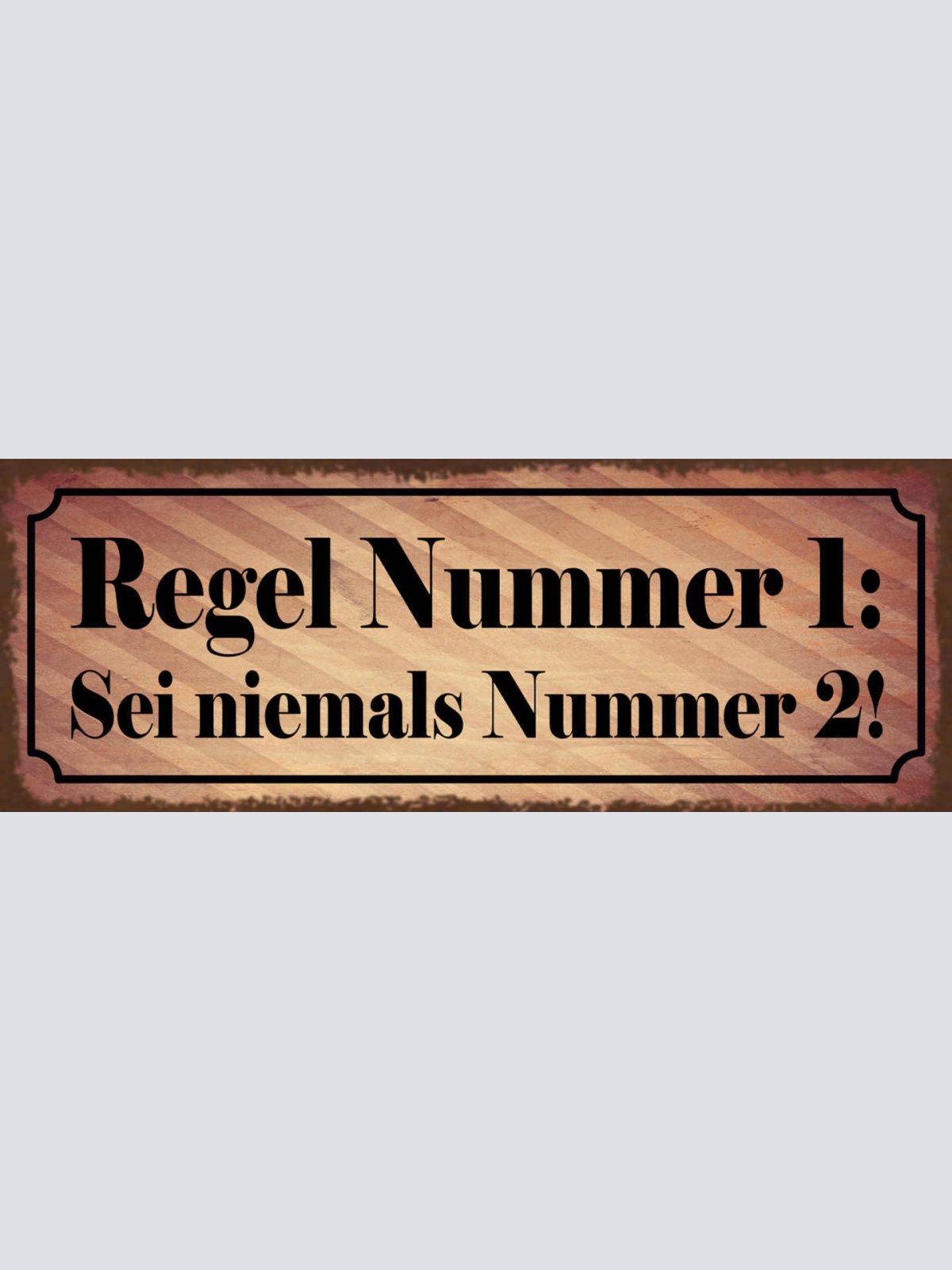 Schild Regel Nummer 1 Sei Niemals Nummer 2 Sieger Erster 27x10 Blech od.Holz
