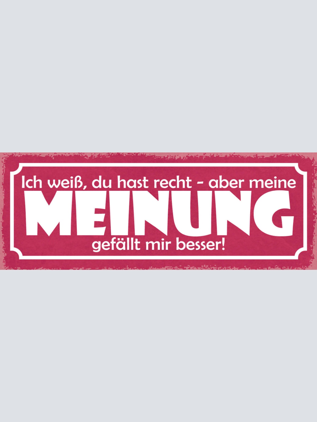 Schild Ich Weiß Du Hast Recht Aber Meine Meinung Gefällt Mir Besser 27x10