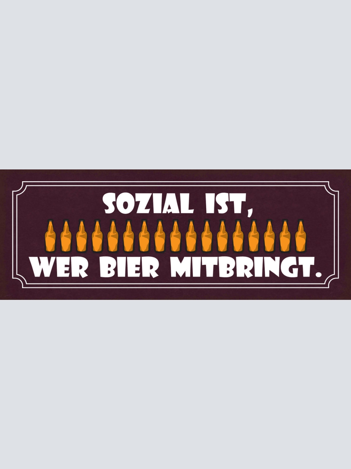 Schild Sozial Ist Wer Bier Mitbringt Alkohol Flasche Feier 27x10 Blech od.Holz