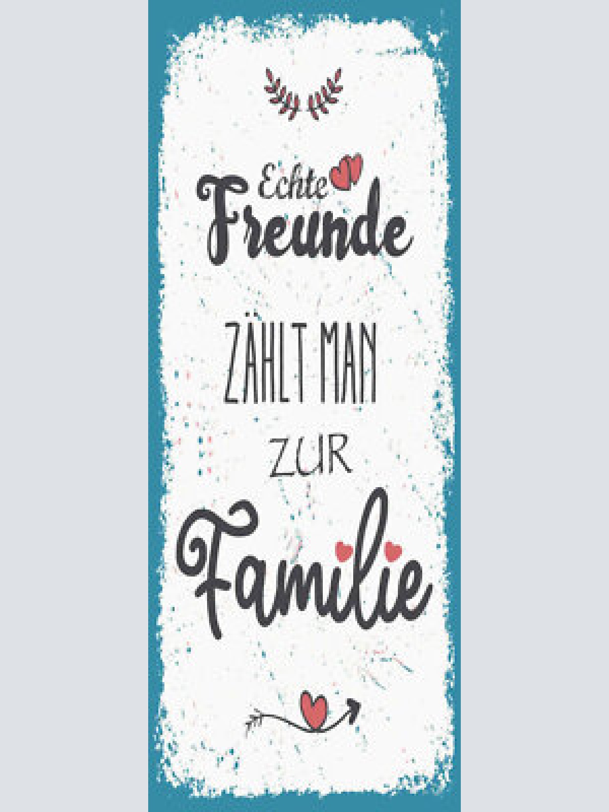 Schild echte freunde zählt man zu familie freundschaft 27x10 blech od.holz