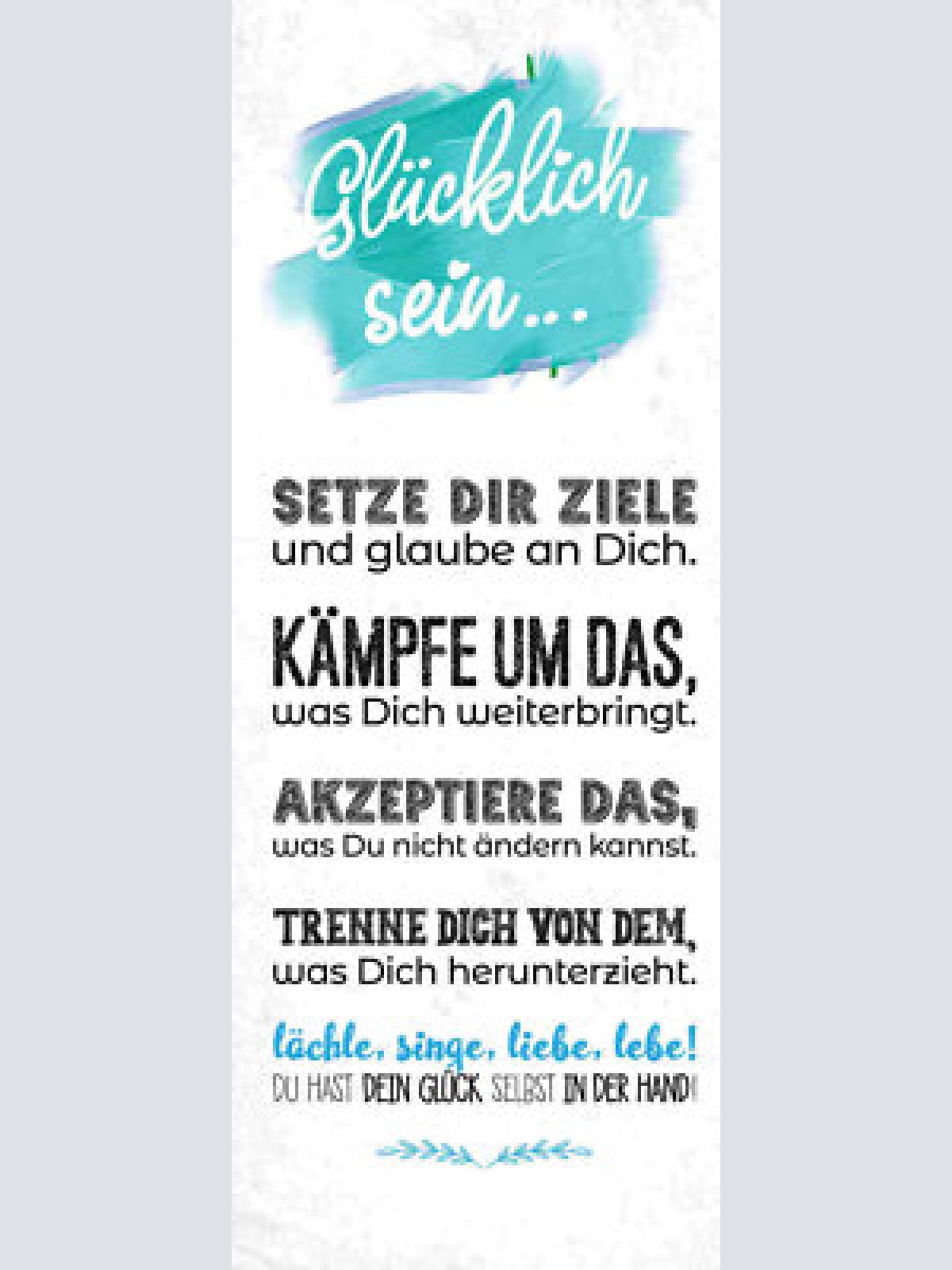 Schild glücklich sein setzte dir ziele glaube an dich kämpfe 27x10 blech od.holz