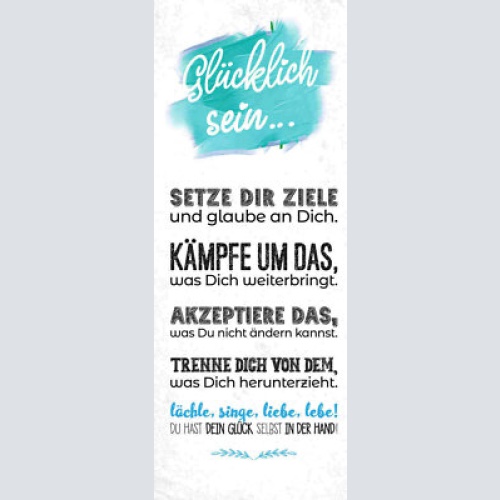 Schild glücklich sein setzte dir ziele glaube an dich kämpfe 27x10 blech od.holz