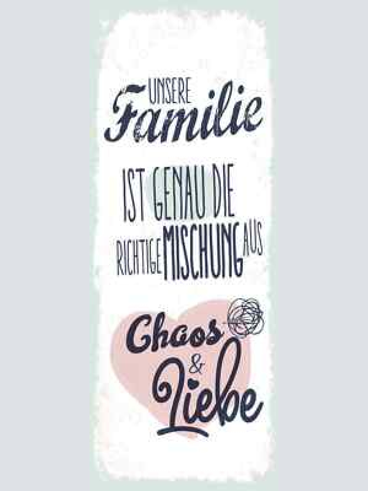 Schild unsere familie ist genau die richtige mischung aus chaos & liebe 27x10
