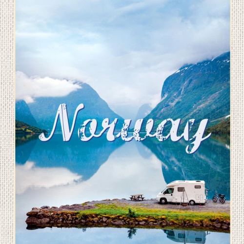 Schild Norway Norwegen Wohnmobil Camper Landschaft 12x18 20x30 30x40 Blech/Holz