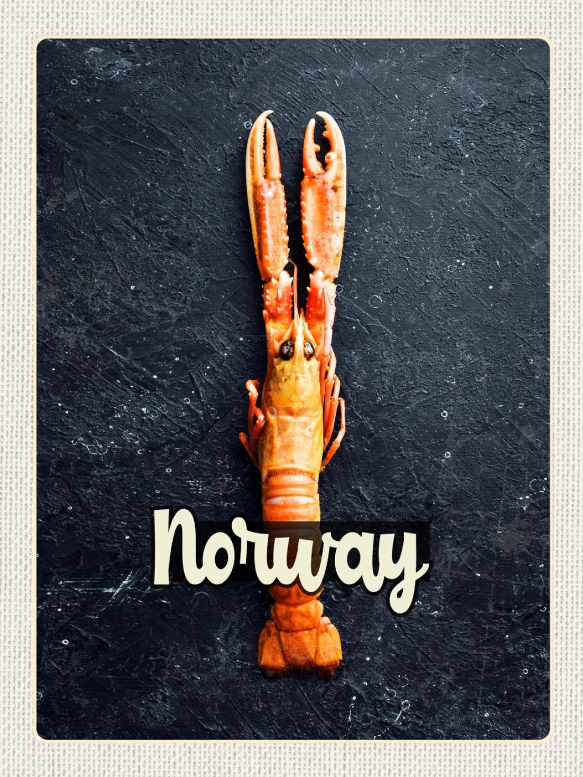 Schild Norway Norwegen Languste Scampi Essen 12x18 20x30 30x40 Blech/Holz
