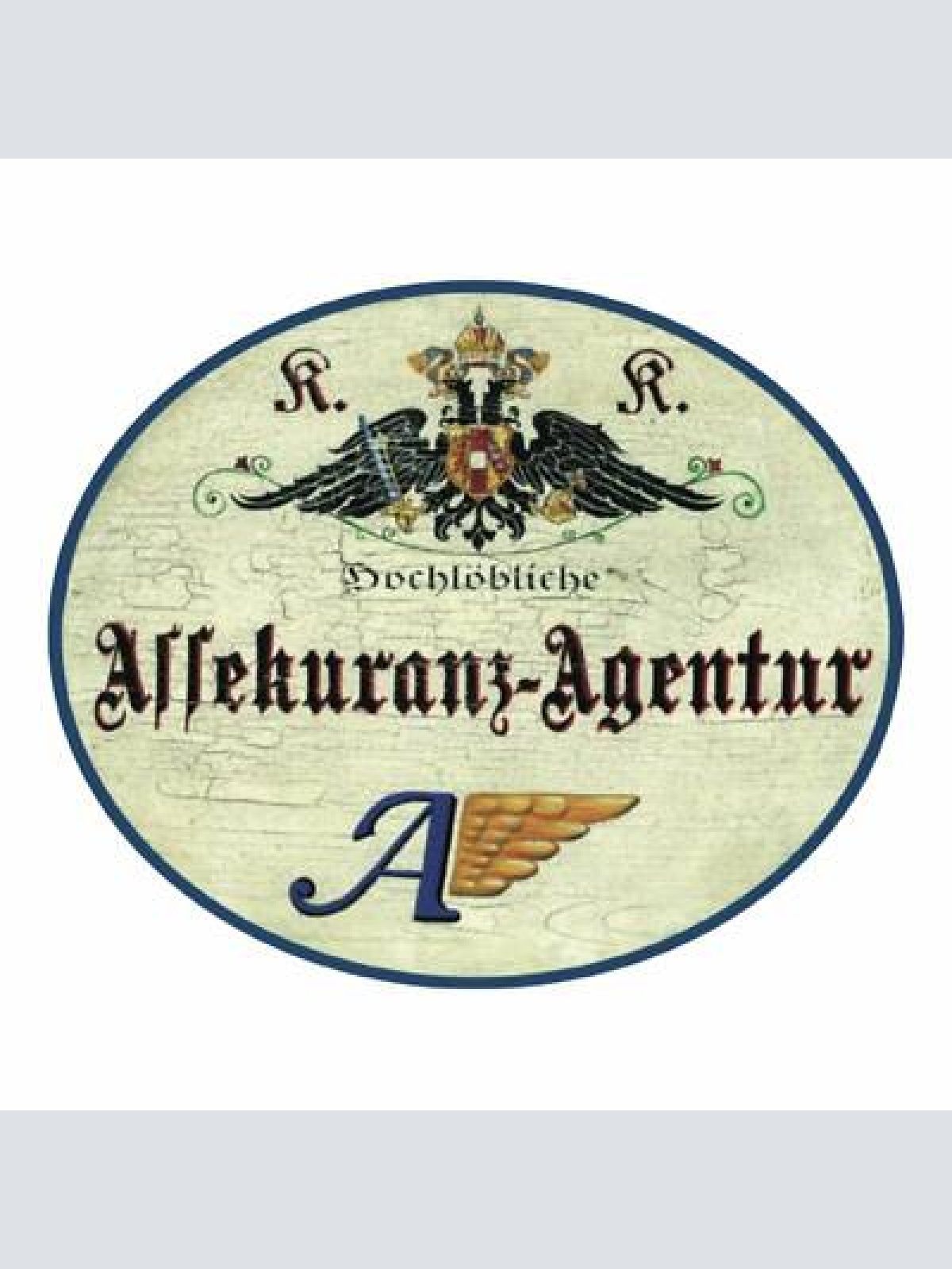 Kuk nostalgie holzschild  assekuranz agentur versicherung