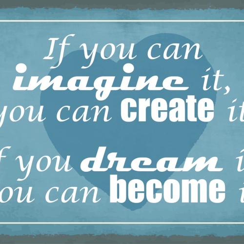 Schild Vorstellen Kreiren Traum Wahrwerden 12x18 / 20x30 / 30x40 Blech od. Holz