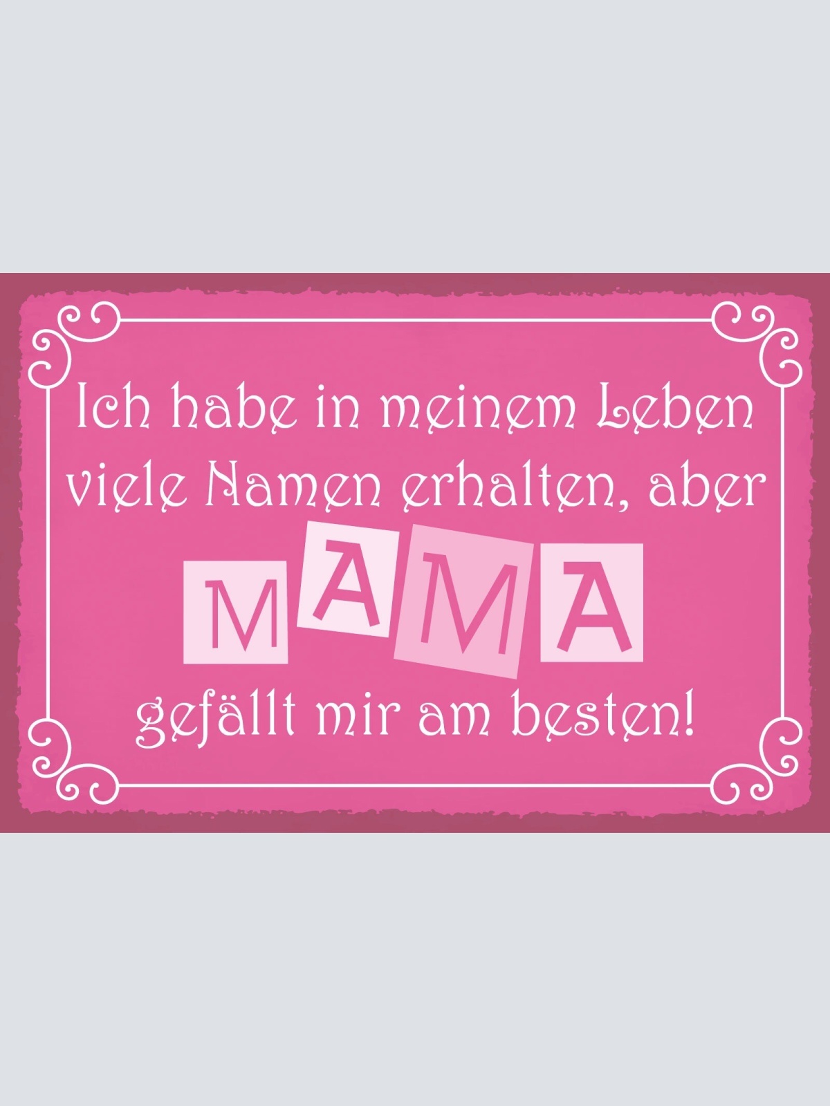 Schild Mama Leben Namen Mutter Kind Liebe 12x18 / 20x30 / 30x40 Blech od. Holz