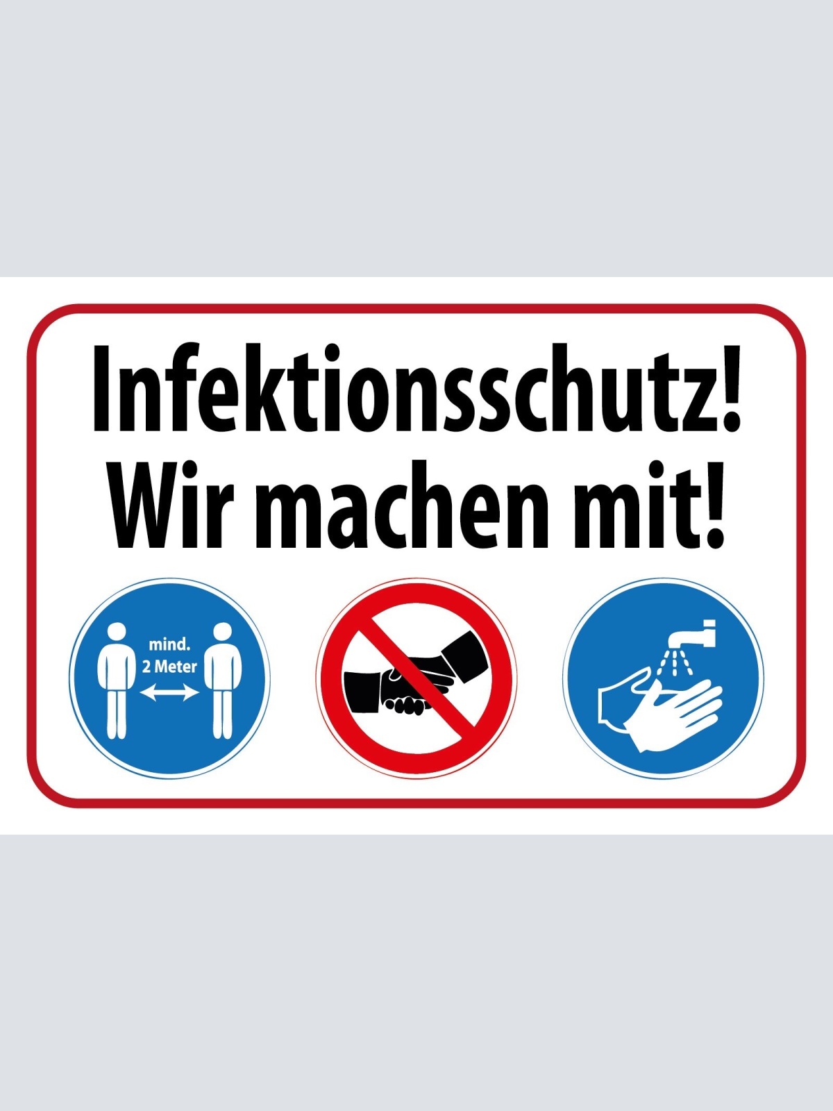 Schild Infektionsschutz Corona Covid Virus 12x18 / 20x30 / 30x40 Blech od. Holz